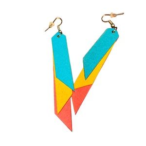 Fun colorful faux leather earrings
